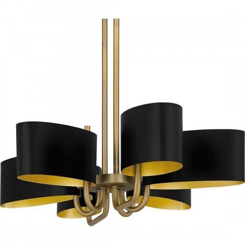 Quoizel MAD641AB Madden Linear chandelier 6 lights aged brass Island Light