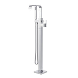 Gerber D300544BST Satin Black Square Floor Mount Tub Filler Trim Kit With Handshower