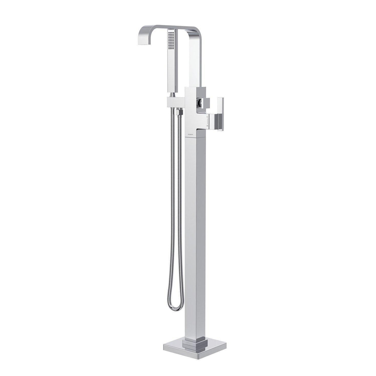 Gerber D300544BBT Brushed Bronze Square Floor Mount Tub Filler Trim Kit With Handshower