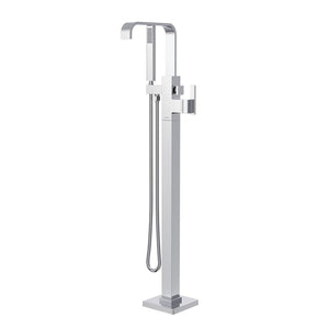Gerber D300544T Chrome Square Floor Mount Tub Filler Trim Kit With Handshower