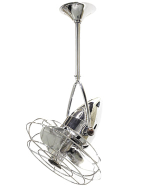Matthews Fan JD-CR-MTL-DAMP Jarold Direcional ceiling fan in Polished Chrome finish with metal blade for damp locations.