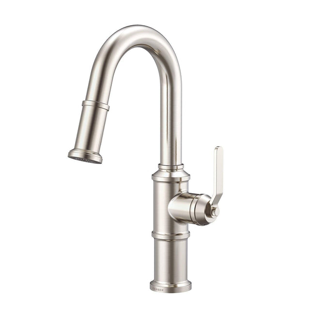 Gerber D150537BS Satin Black Kinzie Single Handle Pull-down Prep Faucet