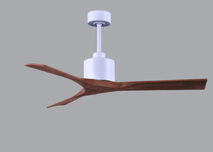 Matthews Fan NK-MWH-WA-52 Nan 6-speed ceiling fan in Matte White finish with 52” solid walnut tone wood blades
