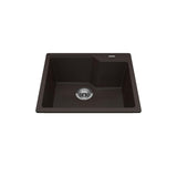 KINDRED MGSM2022-9ESN Granite Series 22.06-in LR x 19.69-in FB x 9.06-in DP Drop In Single Bowl Granite Kitchen Sink In Mocha