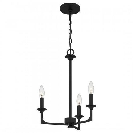 Quoizel PRC5016MBK Prescott Chandelier 3 lights matte black Chandelier