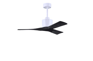 Matthews Fan NK-MWH-BK-42 Nan 6-speed ceiling fan in Matte White finish with 42” solid matte black wood blades