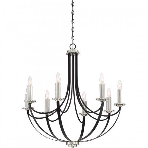 Quoizel ANA5008K Alana 8 light chandelier mystic blk Chandelier