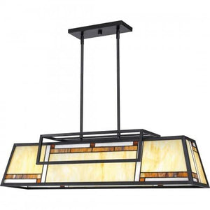 Quoizel ATW439MBK Atwater Linear chandelier 4 light matte black Island Light