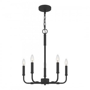 Quoizel ABR5018MBK Abner Chandelier  5 light matte black Chandelier
