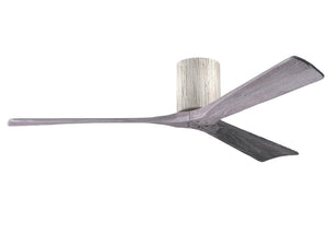 Matthews Fan IR3H-BW-BW-60 Irene-3H three-blade flush mount paddle fan in Barn Wood finish with 60” solid barn wood tone blades. 