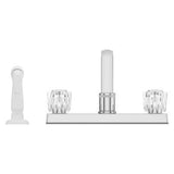 Pfirst Series 2-Handle Kitchen Faucet with White Side Spray in Polished Chrome