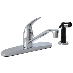 Gerber G0040212W Chrome Maxwell Se Single Handle Kitchen Faucet W/ Spray & W/ WAS...
