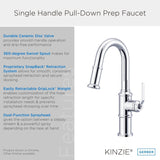 Gerber D150537 Chrome Kinzie Single Handle Pull-down Prep Faucet