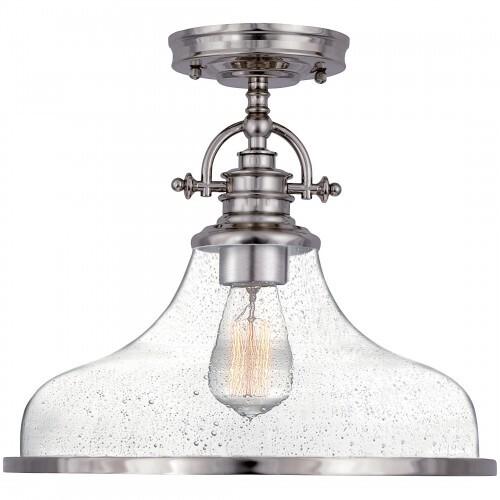 Quoizel GRTS1714BN Grant Semiflush mount 1 light brushed nickel Semi-Flush Mount