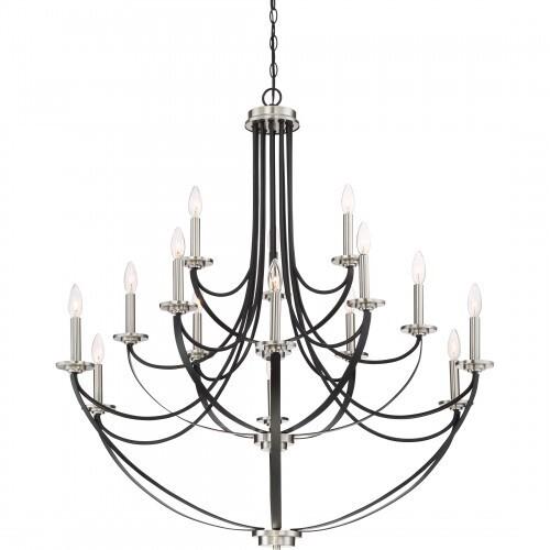 Quoizel ANA5015K Alana 15 light chandelier mystic blk Chandelier