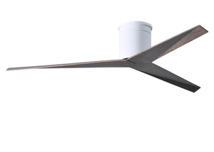 Matthews Fan EKH-WH-OO Eliza-H 3-blade ceiling mount paddle fan in Gloss White finish with old oak ABS blades.