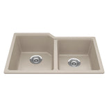 KINDRED MGC2031U-9CHAN Granite Series 30.69-in LR x 19.69-in FB Undermount Double Bowl Granite Kitchen Sink in Champagne In Champagne