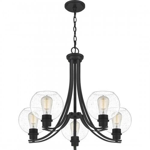 Quoizel PRUS5026MBK Pruitt Chandelier 5 light matte black Chandelier