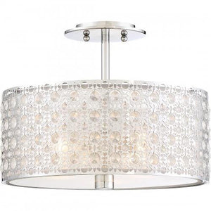 Quoizel PCVY1714C Verity Crystal Semi Flush Mount Ceiling Lighting, 3-Light, 300 Watts, Polished Chrome {Showroom Display for Sale}