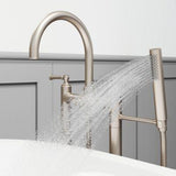 Tisbury Traditional 2-Handle Tub Filler with Hand Shower in Brushed Nickel