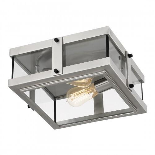 Quoizel QFL5347BN Beck Flushmount 2 lights brushed nickel Flush Mount