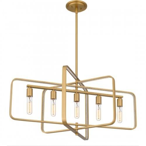 Quoizel PCDPR534BWS Dupree Island 5 lights brushed weathered brass Island Light