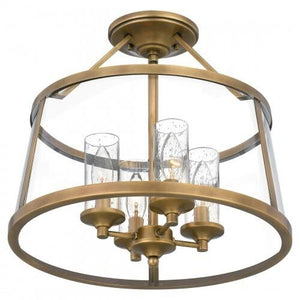 Quoizel BAW1716WS Barlow Semi-flush mount 4 light weathered brass Semi-Flush Mount