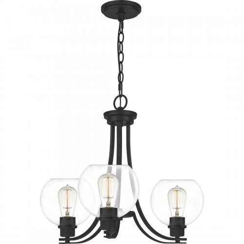 Quoizel PRUC5022MBK Pruitt Chandelier 3 light matte black Chandelier