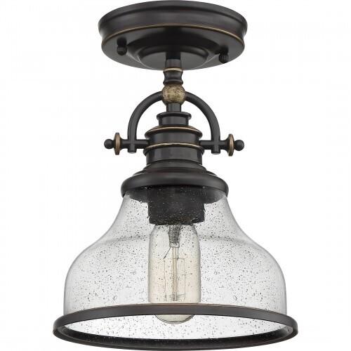 Quoizel GRTS1708PN Grant Semiflush mount 1 light palladian bronze Semi-Flush Mount