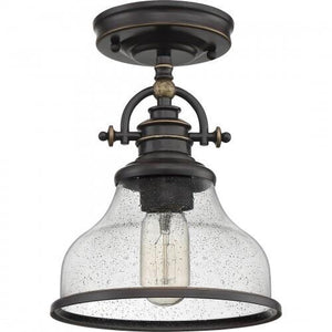 Quoizel GRTS1708PN Grant Semiflush mount 1 light palladian bronze Semi-Flush Mount