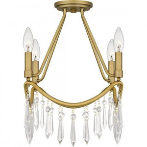 Quoizel AID1712AB Airedale Semi flush 4 lights aged brass Semi-Flush Mount