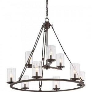 Quoizel BCN5009WT Buchanan Chandelier 9 light western bronze Chandelier