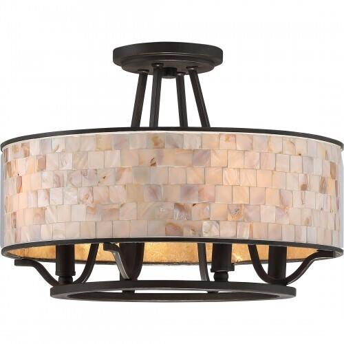 Quoizel AS1716PN Aristocrat Semi flush  plldn brnz  4lts Semi-Flush Mount