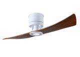 Matthews Fan LW-MWH-WA Lindsay ceiling fan in Matte White finish with 52" solid walnut tone wood blades and eco-friendly, dimmable LED light kit.