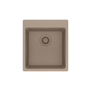 FRANKE MAG61015-OYS Maris Dual Mount 17.31-in x 19.69-in Granite Single Bowl Bar / Prep Sink in Oyster In Oyster
