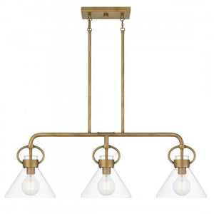 Quoizel WBS136WS Webster Linear chandelier 3 lights  weathered br Island Light