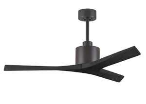 Matthews Fan MW-TB-BK-52 Mollywood 6-speed contemporary ceiling fan in Textured Bronze finish with 52” solid matte black wood blades