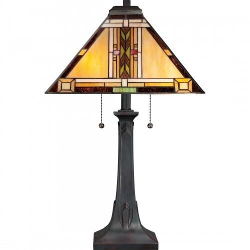 Quoizel TFNO6325VA Navajo Table lamp tiffany valiant bronze 2lt Table Lamp