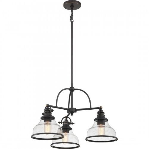 Quoizel GRTS5103PN Grant Dinette 3 light palladian bronze Chandelier