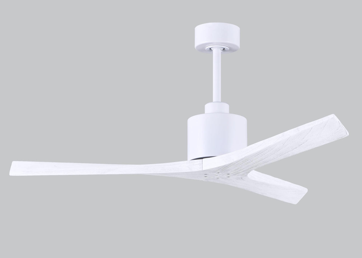 Matthews Fan MW-MWH-MWH-52 Mollywood 6-speed contemporary ceiling fan in Matte White finish with 52” solid matte white wood blades