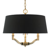 Waverly Semi-Flush (Convertible) in Aged Brass with Silken Parchment Shade