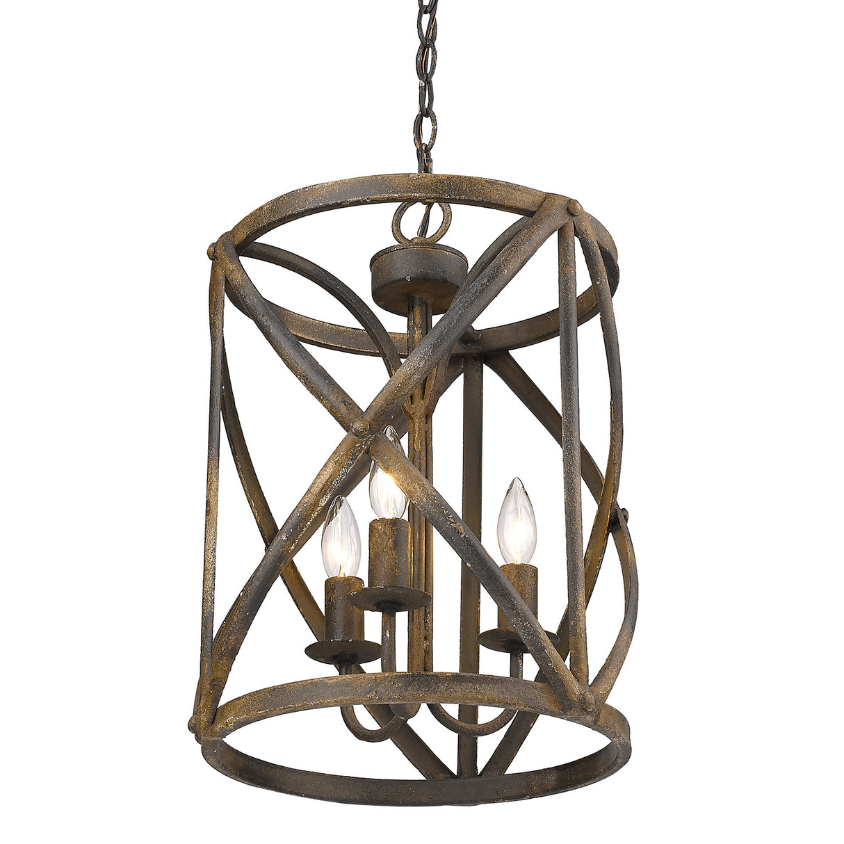 Alcott 3-Light Pendant in Antique Black Iron