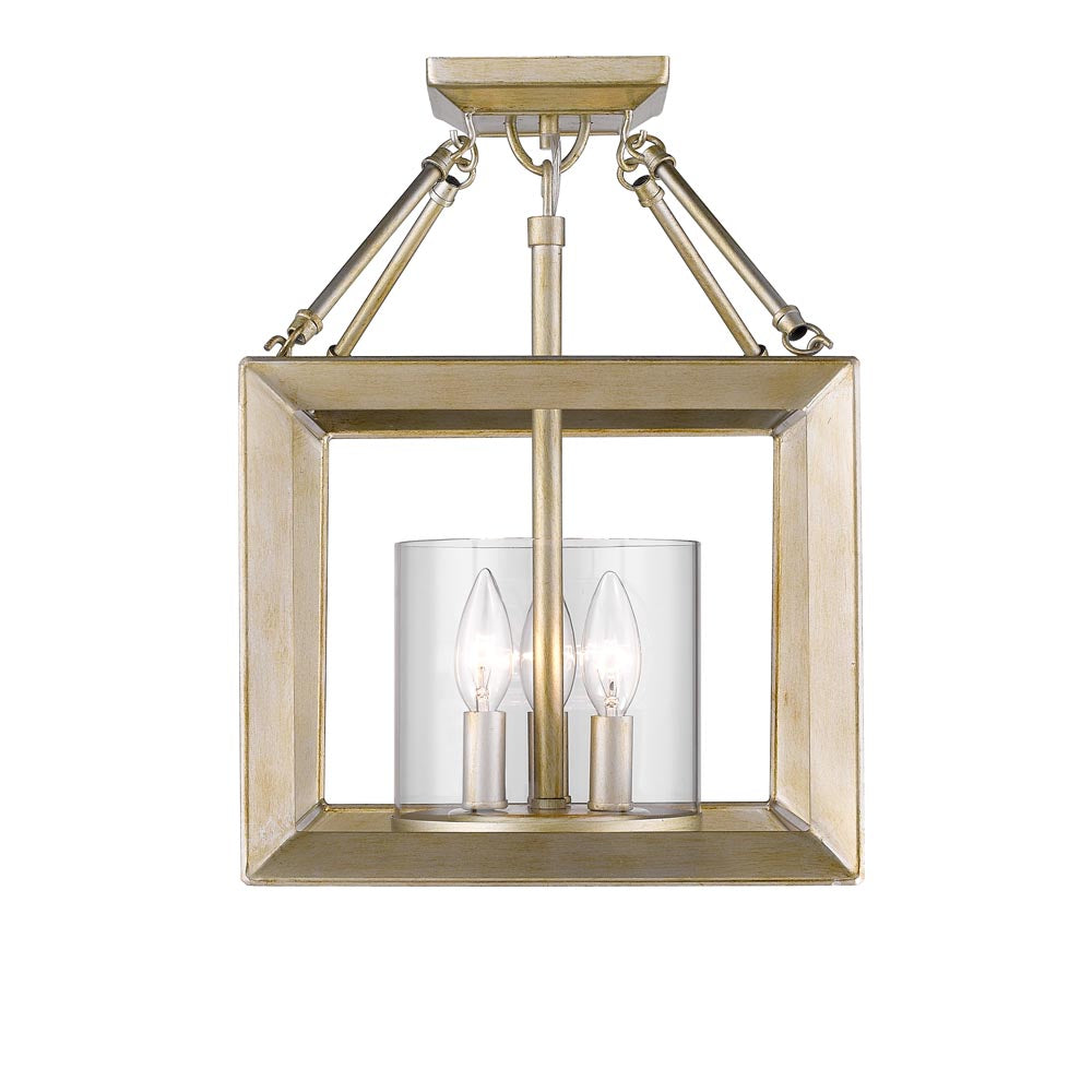 Smyth Convertible Semi-Flush in White Gold with Clear Glass