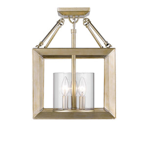 Smyth Convertible Semi-Flush in White Gold with Clear Glass