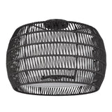 Everly 4 Light Semi-Flush in Matte Black with Modern Black Rattan Shade