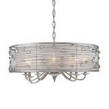 Joia 8 Light Chandelier in Peruvian Silver with Sterling Mist Shade