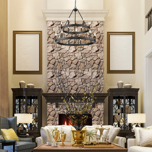 Alastair 2 Tier 6+9 Light Chandelier in Matte Black