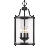 Payton 3-Light Pendant in Matte Black with Clear Glass