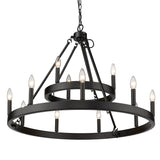 Alastair 2 Tier 3+9 Light Chandelier in Matte Black
