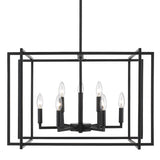 Tribeca 9-Light Chandelier in Matte Black with Matte Black Accents